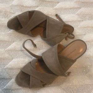 Banana Republic Suede Taupe Heels